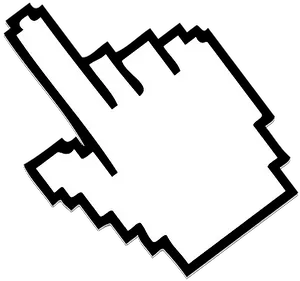 Pixelated Hand Cursor Icon PNG Image