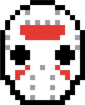 Pixelated Hockey Mask Jason Voorhees PNG Image