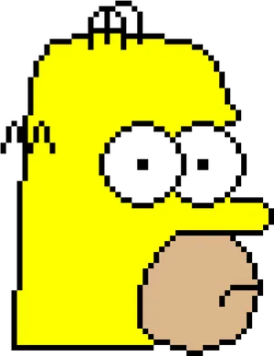 Pixelated Homer Simpson Portrait PNG Image