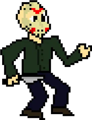 Pixelated Horror Character PNG Image