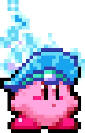 Pixelated Kirby Art PNG Image