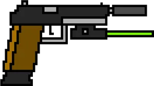 Pixelated Laser Gun PNG Image