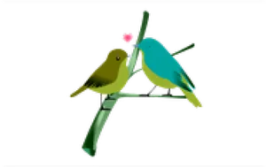 Pixelated Love Birds PNG Image