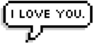 Pixelated Love Message PNG Image