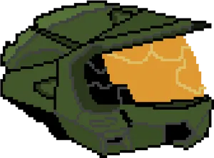 Pixelated Master Chief Helmet PNG Image