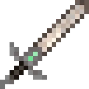 Pixelated Minecraft Diamond Sword PNG Image