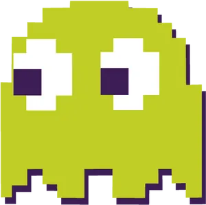 Pixelated Pacman Ghost Graphic PNG Image