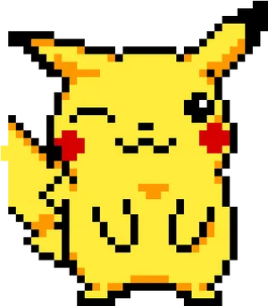 Pixelated Pikachu Artwork PNG Image