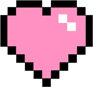 Pixelated Pink Heart PNG Image