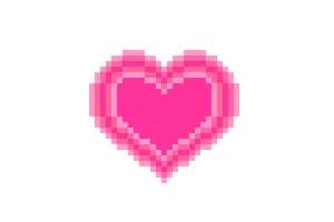 Pixelated Pink Hearton Grid Background PNG Image