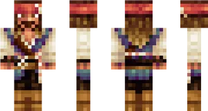 Pixelated Pirate Character PNG Image