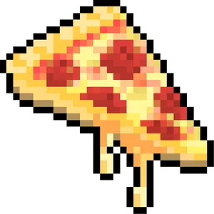 Pixelated Pizza Slice PNG Image