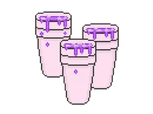 Pixelated Purple Drink Cups PNG Image