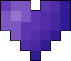 Pixelated Purple Heart PNG Image