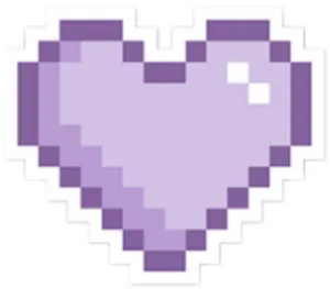 Pixelated Purple Heart Graphic PNG Image