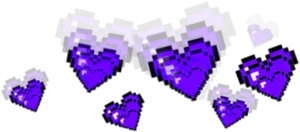 Pixelated Purple Hearts Tumblr Aesthetic PNG Image