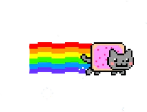 Pixelated Rainbow Pop Tart Cat PNG Image