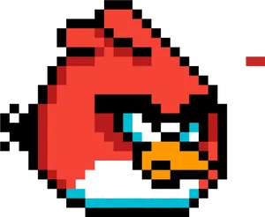 Pixelated Red Angry Bird PNG Image