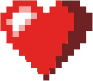 Pixelated Red Heart Graphic PNG Image