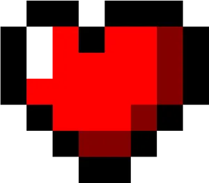 Pixelated Red Heart Graphic PNG Image