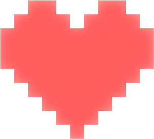 Pixelated Red Heart PNG Image