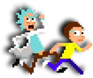 Pixelated Rickand Morty Adventure PNG Image