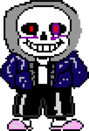 Pixelated Sans Undertale Character PNG Image