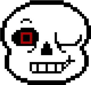 Pixelated Sans Undertale Face PNG Image