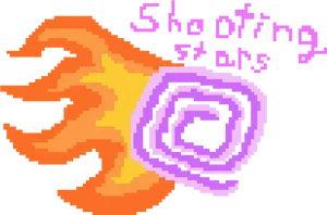 Pixelated Shooting Star Artwork PNG Image