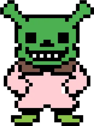 Pixelated Shrek Character Art PNG Image