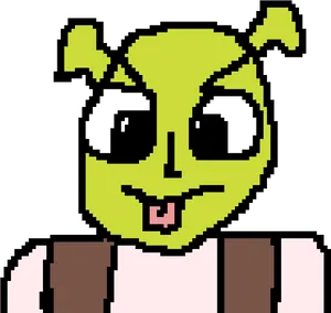 Pixelated Shrek Character PNG Image