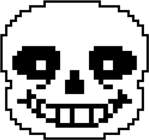 Pixelated_ Skull_ Face_ Graphic PNG Image