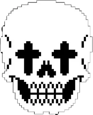 Pixelated Skull Graphic PNG Image