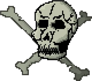 Pixelated Skulland Crossbones PNG Image