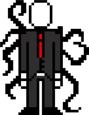 Pixelated Slender Man Artwork.png PNG Image