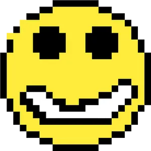 Pixelated Smiley Face Emoji PNG Image