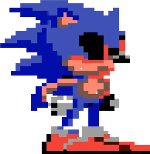 Pixelated Sonic Character PNG Image