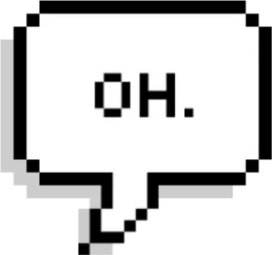 Pixelated Speech Bubble O H PNG Image