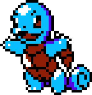 Pixelated Squirtle Artwork.png PNG Image