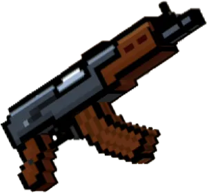 Pixelated Submachine Gun PNG Image