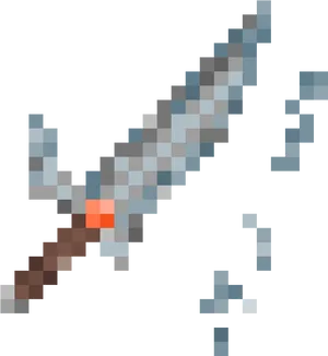 Pixelated Sword Graphic PNG Image