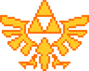 Pixelated Triforce Symbol PNG Image