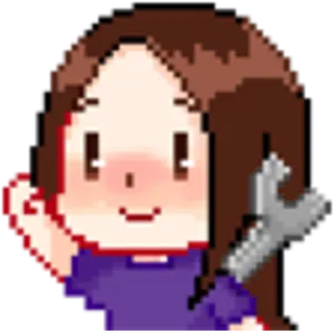 Pixelated Waving Girl Emote PNG Image