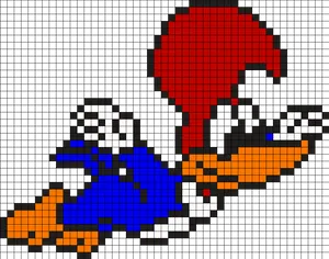 Pixelated Woodpecker Artwork PNG Image