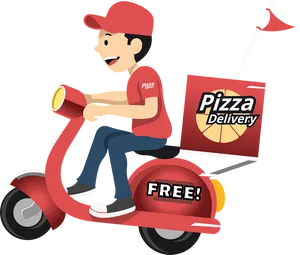 Pizza Delivery Scooter Illustration PNG Image