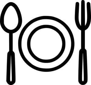 Place Setting Outline Graphic PNG Image