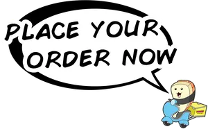 Place Your Order Now Cartoon PNG Image