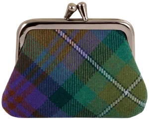 Plaid Clasp Purse PNG Image