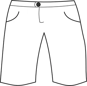 Plain White Shorts Vector Illustration PNG Image