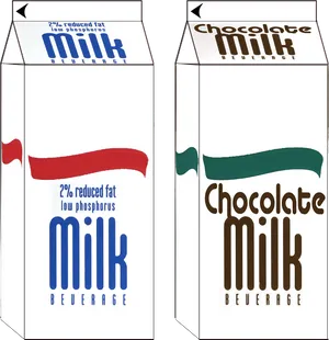 Plainand Chocolate Milk Cartons PNG Image